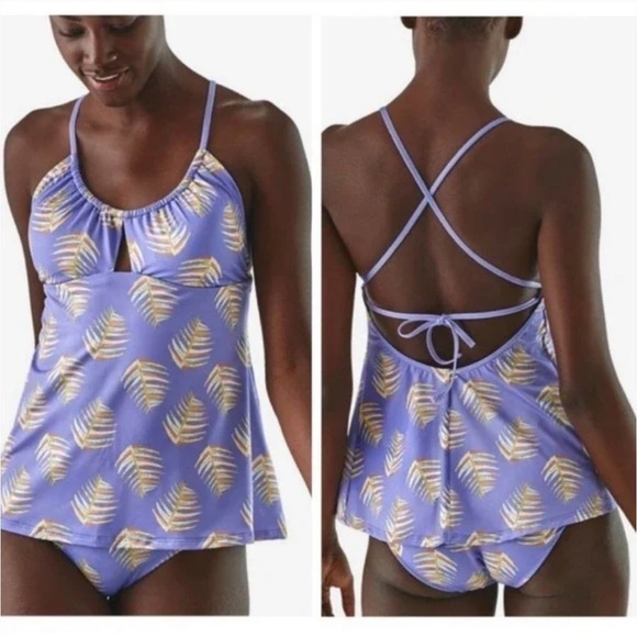 NWT Patagonia Hearts Of Palm Glassy Dawn Tankini 2 Piece Bikini Swimsuit size S - Picture 1 of 13